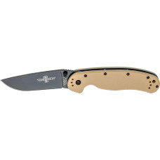 Нож Ontario Knife RAT I AUS-8 Desert Tan, Black Blade (ON8846DT)