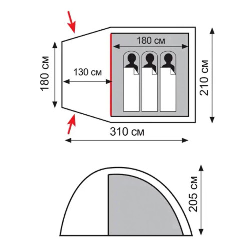 Палатка Totem Apache 3 (v2) (UTTT-023) – Totem (вид 1)