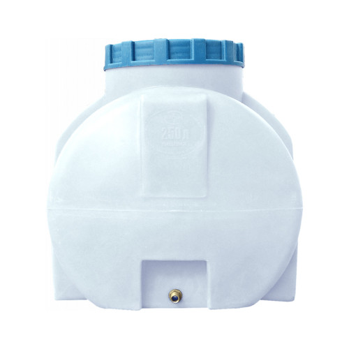 Емкость для воды Пласт Бак горизонтальная пищевая 250 л белая (763) – Пласт Бак (вид 1)