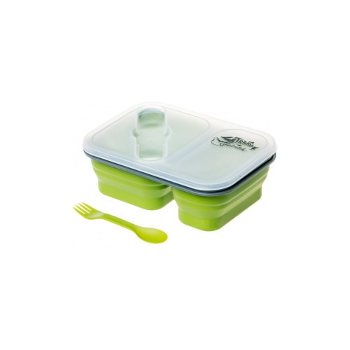 Набор туристической посуды Tramp 2 отсека силиконовый 900ml с ловилкой olive (UTRC-090-olive) – Tramp (вид 1)