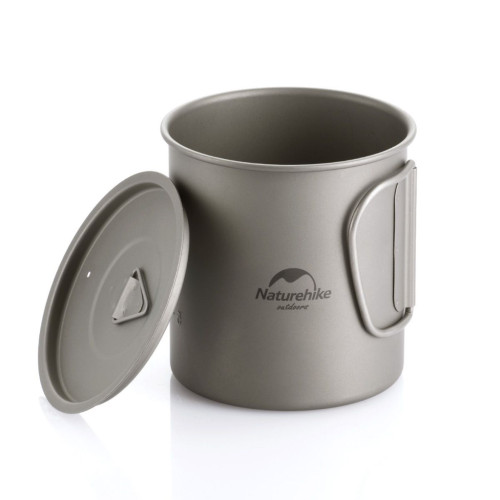 Чашка туристична Naturehike NH20CJ005 титанова з ручкою 300 мл (6927595745779) – Naturehike
