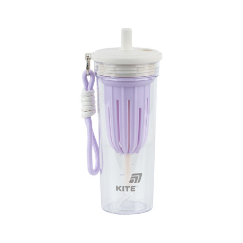 Пляшка для води Kite 650 мл, біло-ліловий (K25-1219-2) – Kite