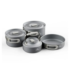 Набір туристичного посуду Naturehike CNK2450CF010, алюміній 2 каструлі, чайник, сковорідка (6976507663281)