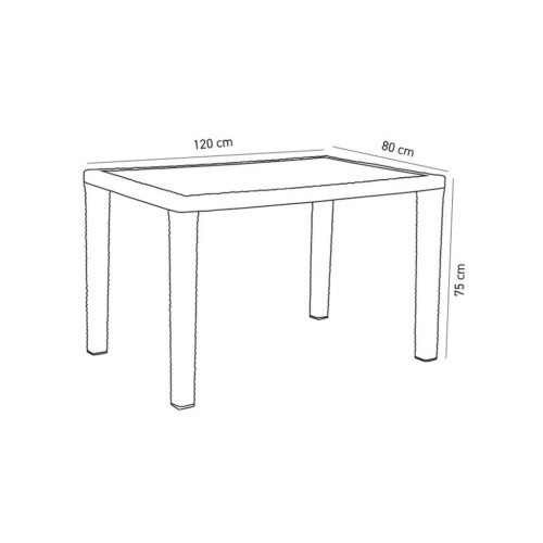 Стіл садовий Tilia Antares 80х120 см outglass, ніжки пластикові, кавовий (10772) – Tilia (вид 1)