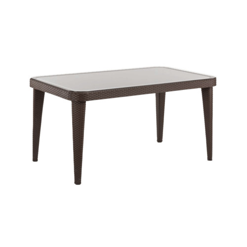 Стол садовый Tilia Osaka 90x150 см с наружным стеклом венге, ножки пластиковые. (10060) – Tilia