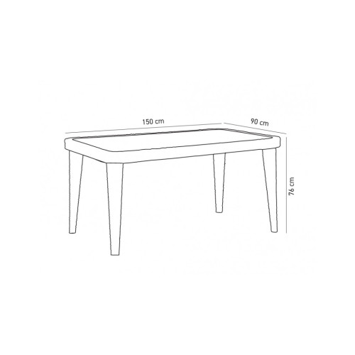 Стол садовый Tilia Osaka 90x150 см с наружным стеклом венге, ножки пластиковые. (10060) – Tilia (вид 1)