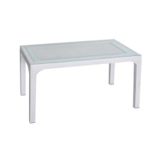 Стол садовый Irak Plastik под ротанг 80х140 см белый (4775)