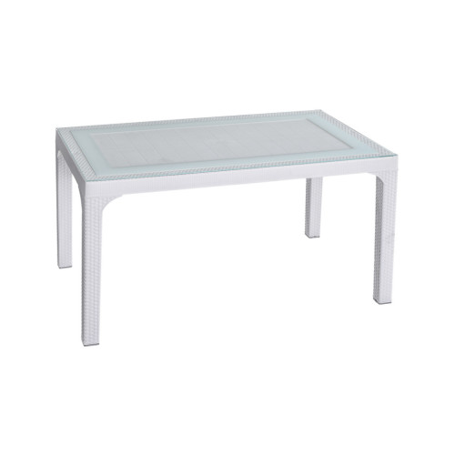 Стол садовый Irak Plastik под ротанг 80х140 см белый (4775) – Irak Plastik