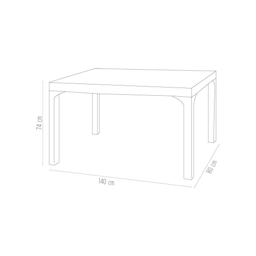 Стол садовый Irak Plastik под ротанг 80х140 см белый (4775) – Irak Plastik (вид 1)