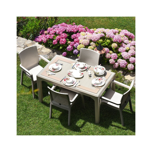Стол садовый Irak Plastik под ротанг 80х140 см белый (4775) – Irak Plastik (вид 4)