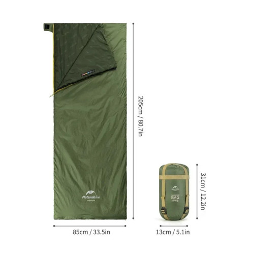Спальний мішок Naturehike LW180 Mini NH21MSD04, правий, XL, темно-зелений (6975641884378) – Naturehike (вид 1)
