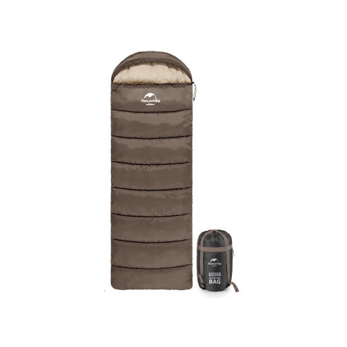 Спальный мешок Naturehike з капюшоном U250S NH20MSD07 (0°C) правий, коричневий (6927595769294-R) – Naturehike