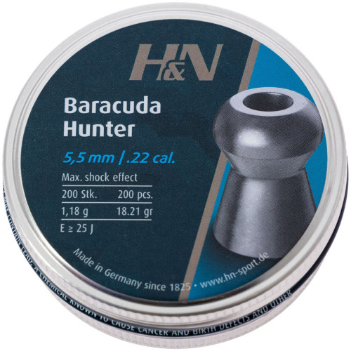 Пульки H&N Baracuda Hunter, 5,5 мм ,1.18г, 200шт/уп (92175500003) – H&N