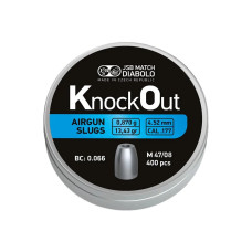 Пульки JSB Diabolo KnockOut Slugs 4,52 мм, 0,87 г, 400 шт/уп (546126-400)