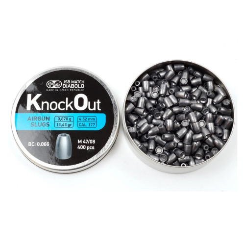 Пульки JSB Diabolo KnockOut Slugs 4,52 мм, 0,87 г, 400 шт/уп (546126-400) – JSB (вид 1)