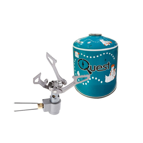 Горелка BRS Набір BRS-3000T титановий + балон різьбовий бутановий Quest, 450гр (BRS-3000TQ-G450) – BRS