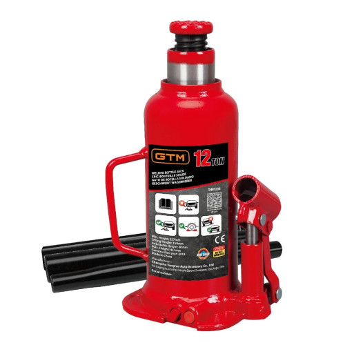 Домкрат GTM гідравлічний пляшковий 12т (240-460мм) (TH91204) – GTM