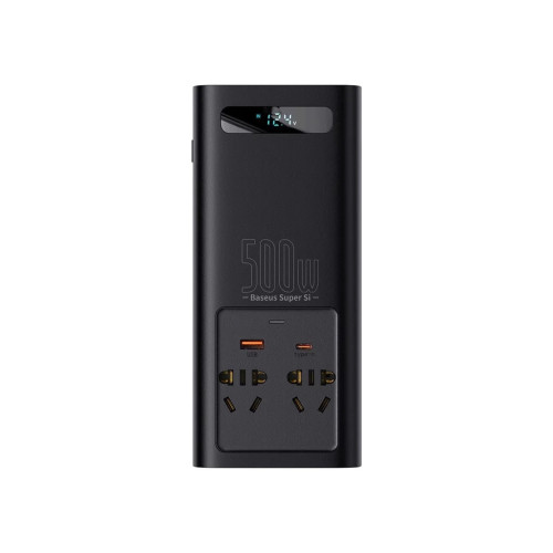 Автомобильный инвертор 12V/220V 500W Super Si Power Inverter CN/EU Black Baseus (CGNB000101) – Baseus (вид 1)