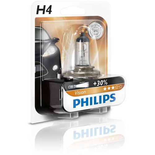 Автолампа Philips H4 Vision, 3200K, 1шт (12342PRB1) – PHILIPS
