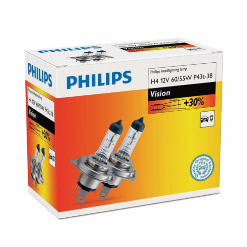 Автолампа Philips H4 Vision, 3200K, 2шт (12342PRC2) – PHILIPS