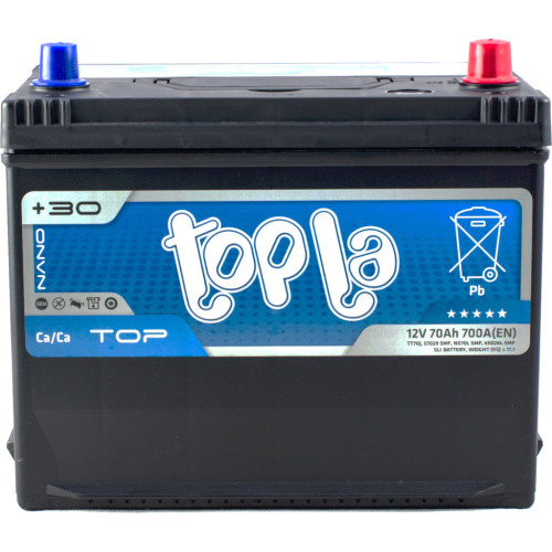Акумулятор автомобільний Topla 70 Ah/12V Top/Energy Japan Euro (118 870) – Topla