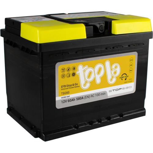Акумулятор автомобільний Topla 60 Ah/12V EFB Euro (112 060) – Topla