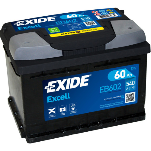 Аккумулятор автомобильный EXIDE EXCELL 60Ah Н Ев (-/+) (540EN) (EB602) – EXIDE