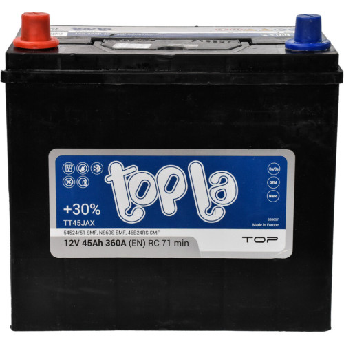 Аккумулятор автомобильный Topla 45 Ah/12V Top/Energy Japan (118 145) – Topla