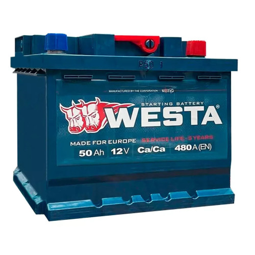Аккумулятор автомобильный Westa 6CT-50 А (0) – Westa