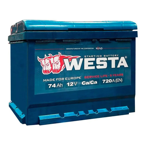 Акумулятор автомобільний Westa 6CT-74 А (0) – Westa