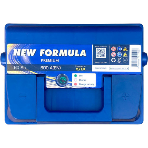 Аккумулятор автомобильный NEW FORMULA PREMIUM 60Ah Ев (-/+) (600EN) (5602321249) – NEW FORMULA (вид 1)