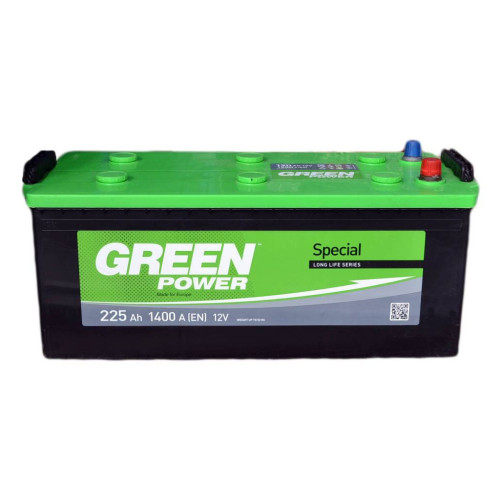 Акумулятор автомобільний GREEN POWER 225А збоку (+/-) (000022366) – GREEN POWER