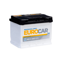 Аккумулятор автомобильный EUROCAR 6СТ-62АЗ (0) (-/+) (L2) 600А12V (E)