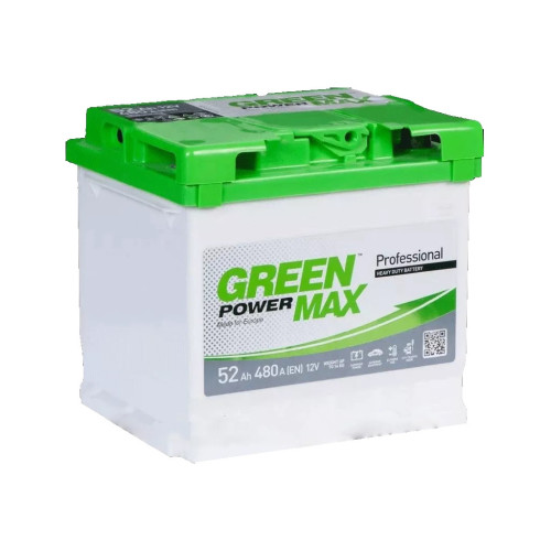 Акумулятор автомобільний GREEN POWER MAX 52Ah Ев (-/+) (000022374) – GREEN POWER