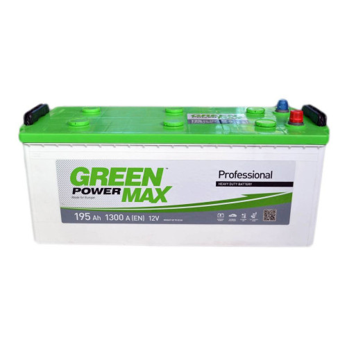 Акумулятор автомобільний GREEN POWER MAX 195Ah збоку (+/-) (000022378) – GREEN POWER
