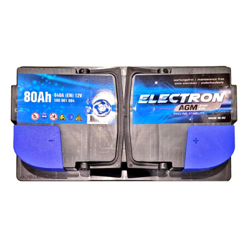 Акумулятор автомобільний ELECTRON AGM AGM 80Ah Ев (-/+) (840EN) (580901084) – ELECTRON (вид 1)