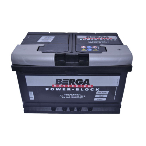 Акумулятор автомобільний Berga Power Block 72Ah Н Ев (-/+) (680EN) (5724090687502) – Berga