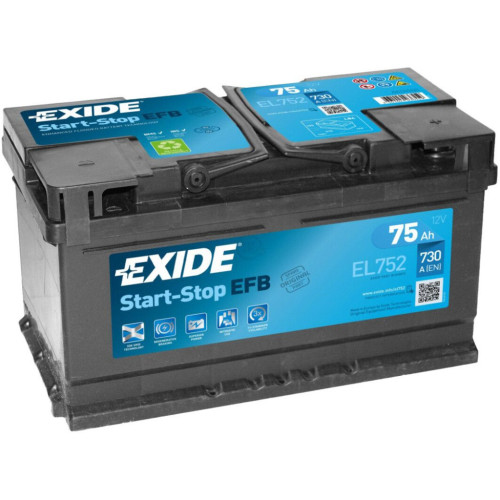 Акумулятор автомобільний EXIDE START-STOP EFB 75A (EL752) – EXIDE