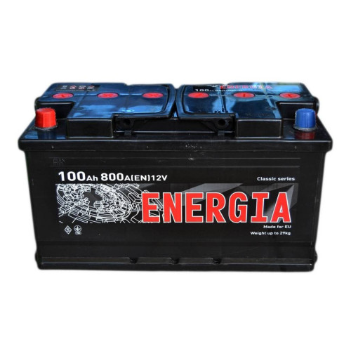 Аккумулятор автомобильный ENERGIA 100Ah (+/-) (800EN) (22393) – ENERGIA