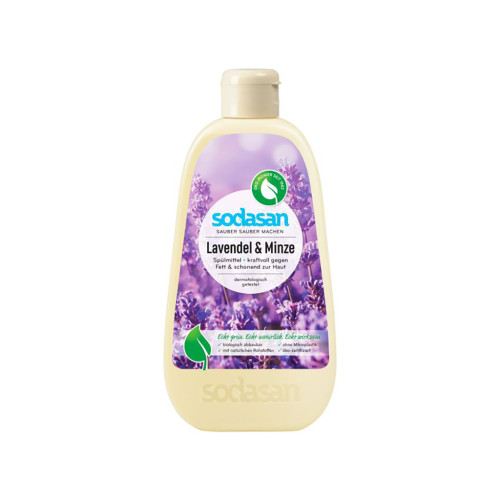 Засіб для ручного миття посуду Sodasan органічний Лаванда-М'ята 500 мл (4019886020145) – Sodasan