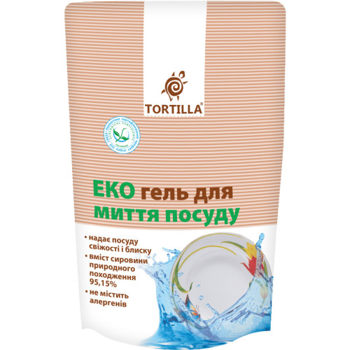 Средство для ручного мытья посуды Tortilla Эко гель запаска 500 мл (4820178060974) – Tortilla