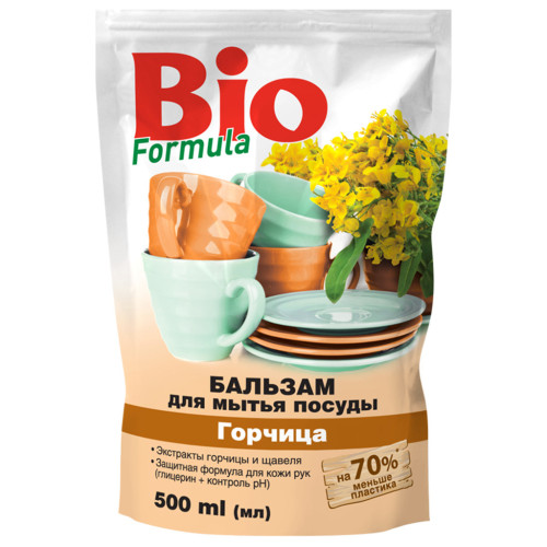 Средство для ручного мытья посуды Bio Formula Горчица дой-пак 500 мл (4823015922756) – Bio Formula