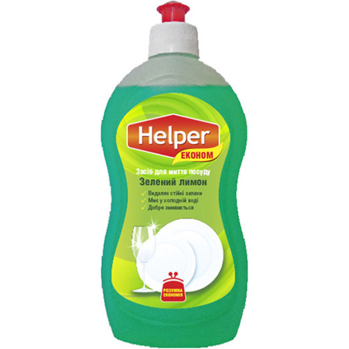 Средство для ручного мытья посуды Helper Зеленый лимон 495 мл (4823019010534) – Helper