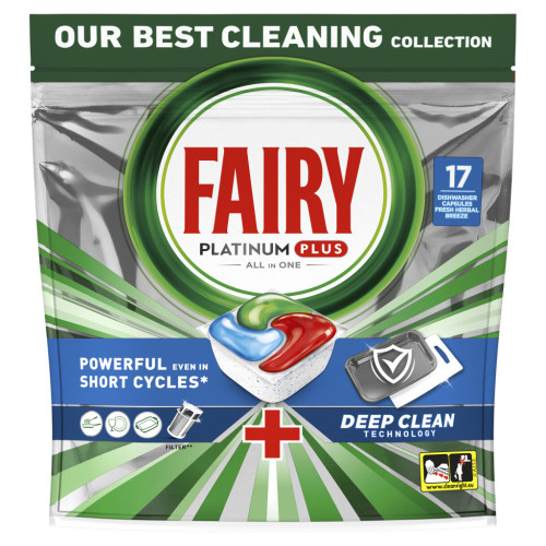 Таблетки для посудомийних машин Fairy Platinum Plus All in One Fresh Herbal Breeze 17 шт. (8006540728772) – FAIRY (вид 1)