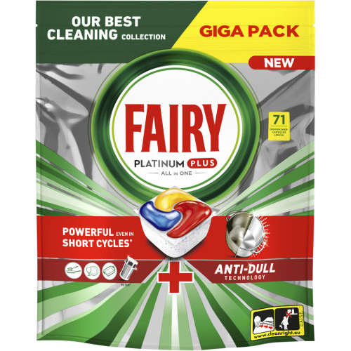 Таблетки для посудомоечных машин Fairy Platinum Plus All in One Lemon 71 шт. (8700216236126) – FAIRY