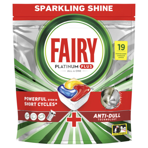 Таблетки для посудомийних машин Fairy Platinum Plus All in One Lemon 19 шт. (8700216236669) – FAIRY