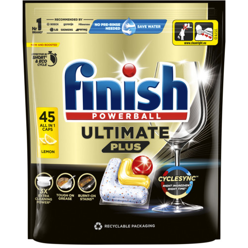 Таблетки для посудомоечных машин Finish Ultimate Plus All in 1 Lemon 45 шт. (5908252010998) – Finish