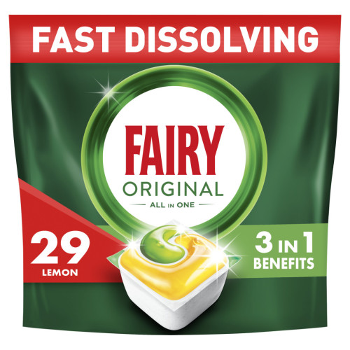 Таблетки для посудомийних машин Fairy Original All in One Lemon 29 шт. (8006540726891/8700216237314) – FAIRY