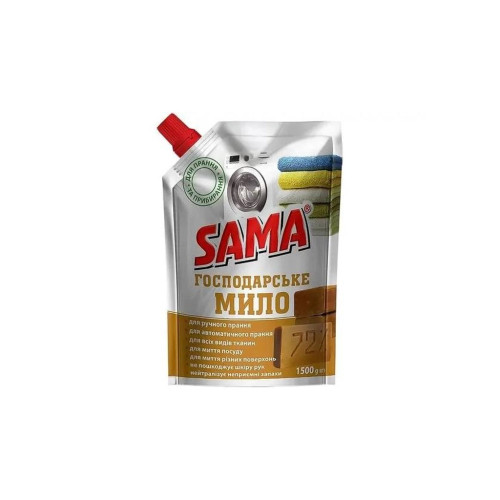 Гель для стирки Sama Мыло хозяйственное жидкое Дой-пак 1.5 кг (4820270630778) – Sama
