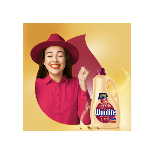 Гель для прання Woolite Для кольорових тканин З кератином 3.6 л (5900627090512) – Woolite (вид 1)